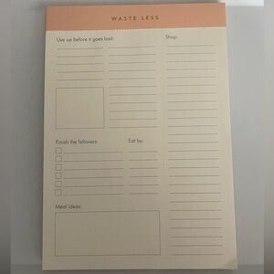 Kunitsa Co. Waste Less Magnetic Meal Planner Pad and Grocery List